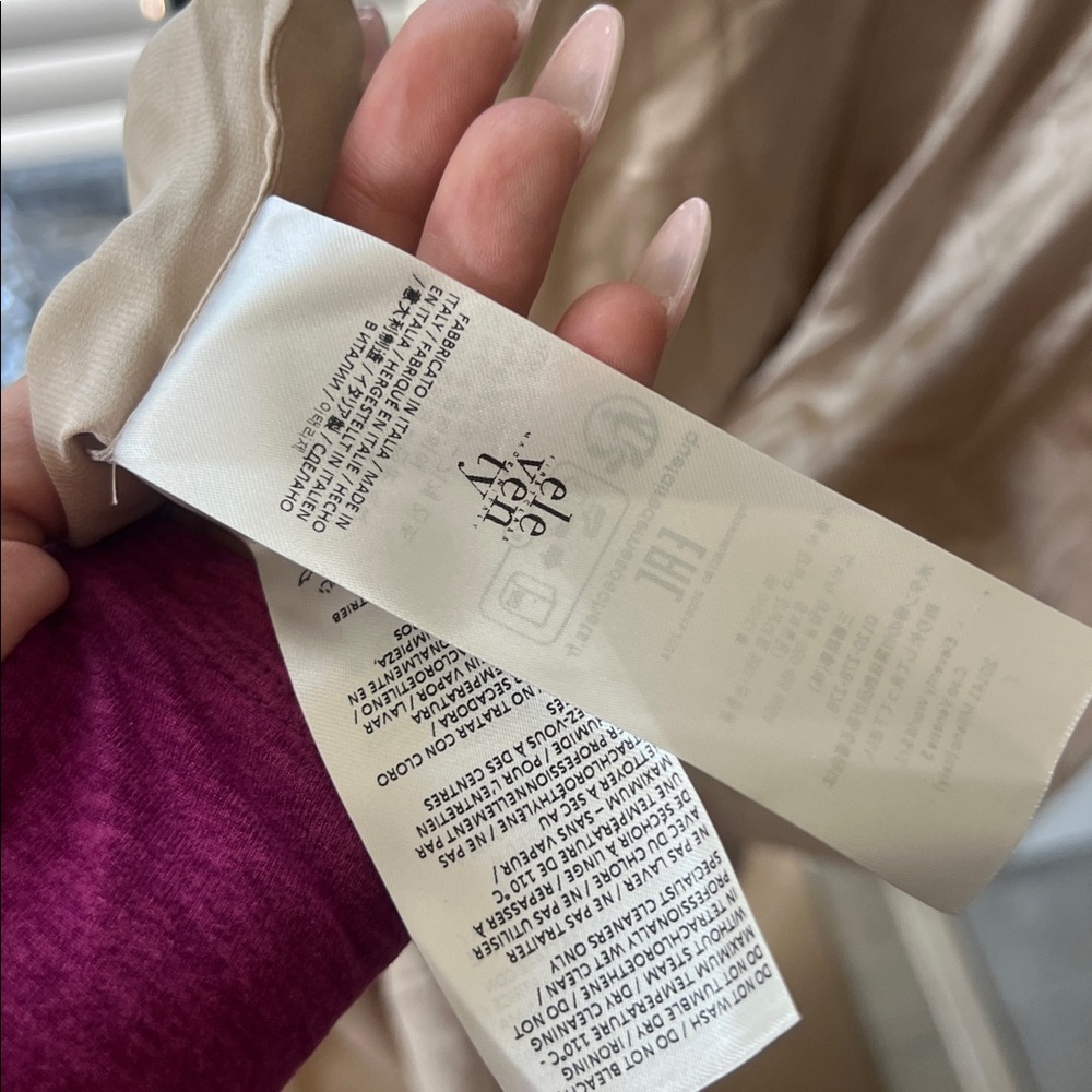 $1,395 ELEVENTY 
Silk Charmeuse Slip Dress - Sand - Picture 5 of 6